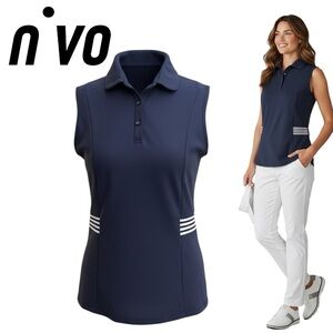Nivo Women’s Sleeveless Polo Navy Blue Size S